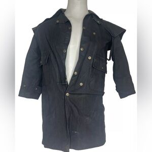 WAXED COTTON HORSE RIDING DUSTER COAT JACKET SIZE 6